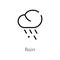 outline rain vector icon. isolated black simple line element illustration from autumn concept. editable vector stroke rain icon on