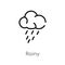 outline rainy vector icon. isolated black simple line element illustration from weather concept. editable vector stroke rainy icon