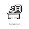 outline reception vector icon. isolated black simple line element illustration from hotel concept. editable vector stroke