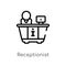 outline receptionist vector icon. isolated black simple line element illustration from hotel and restaurant concept. editable