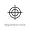 outline registration mark vector icon. isolated black simple line element illustration from edit tools concept. editable vector