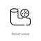 outline relief valve vector icon. isolated black simple line element illustration from construction and tools concept. editable
