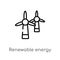 outline renewable energy label vector icon. isolated black simple line element illustration from general concept. editable vector