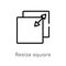 outline resize square vector icon. isolated black simple line element illustration from measurement concept. editable vector