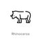 outline rhinoceros vector icon. isolated black simple line element illustration from animals concept. editable vector stroke