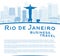 Outline Rio de Janeiro skyline with blue buildings and place for