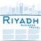 Outline Riyadh skyline with blue buildings