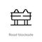 outline road blockade vector icon. isolated black simple line element illustration from alert concept. editable vector stroke road