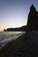 The outline of a rock in the contoured light on Fiolent beach.