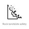 outline rock landslide safety vector icon. isolated black simple line element illustration from maps and flags concept. editable