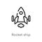 outline rocket ship vector icon. isolated black simple line element illustration from astronomy concept. editable vector stroke