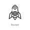 outline rocket vector icon. isolated black simple line element illustration from artificial intelligence concept. editable vector