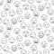Outline round smile emoji seamless pattern. Emoticon icon linear style vector.