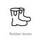 outline rubber boots vector icon. isolated black simple line element illustration from construction concept. editable vector