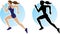 Outline of running girl