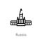 outline russia vector icon. isolated black simple line element illustration from monuments concept. editable vector stroke russia