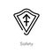 outline safety vector icon. isolated black simple line element illustration from zodiac concept. editable vector stroke safety