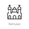 outline saint paul vector icon. isolated black simple line element illustration from monuments concept. editable vector stroke