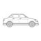 Outline saloon car body style illustration icon