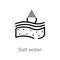 outline salt water vector icon. isolated black simple line element illustration from nautical concept. editable vector stroke salt