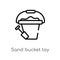 outline sand bucket toy vector icon. isolated black simple line element illustration from toys concept. editable vector stroke