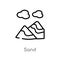 outline sand vector icon. isolated black simple line element illustration from general concept. editable vector stroke sand icon