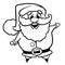 Outline of a Santa Claus. Christmas character line art