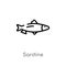 outline sardine vector icon. isolated black simple line element illustration from camping concept. editable vector stroke sardine