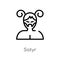 outline satyr vector icon. isolated black simple line element illustration from user concept. editable vector stroke satyr icon on