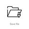 outline save file vector icon. isolated black simple line element illustration from computer concept. editable vector stroke save