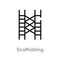 outline scaffolding vector icon. isolated black simple line element illustration from construction and tools concept. editable