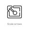 outline scale arrows vector icon. isolated black simple line element illustration from user interface concept. editable vector
