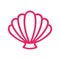 Outline scallop sea shell. Clam. Conch. Seashell - flat vector