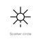 outline scatter circle vector icon. isolated black simple line element illustration from user interface concept. editable vector