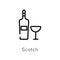 outline scotch vector icon. isolated black simple line element illustration from food concept. editable vector stroke scotch icon
