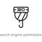 outline search engine optimization vector icon. isolated black simple line element illustration from technology concept. editable