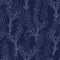 Outline seaweed on dark blue background seamless pattern