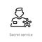 outline secret service vector icon. isolated black simple line element illustration from job profits concept. editable vector