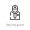 outline security guard vector icon. isolated black simple line element illustration from museum concept. editable vector stroke