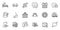 Outline set of Love glasses, Carousels and Sleep line icons for web application. For design. Vector