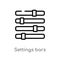 outline settings bars vector icon. isolated black simple line element illustration from ultimate glyphicons concept. editable