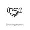 outline shaking hands vector icon. isolated black simple line element illustration from business concept. editable vector stroke