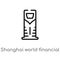 outline shanghai world financial center vector icon. isolated black simple line element illustration from monuments concept.