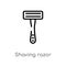 outline shaving razor vector icon. isolated black simple line element illustration from hygiene concept. editable vector stroke