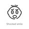 outline shocked smile vector icon. isolated black simple line element illustration from user interface concept. editable vector