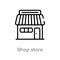 outline shop store vector icon. isolated black simple line element illustration from commerce concept. editable vector stroke shop