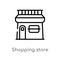 outline shopping store vector icon. isolated black simple line element illustration from commerce concept. editable vector stroke