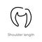 outline shoulder length vector icon. isolated black simple line element illustration from fashion concept. editable vector stroke