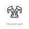 outline shoulder pad vector icon. isolated black simple line element illustration from american football concept. editable vector