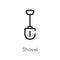outline shovel vector icon. isolated black simple line element illustration from camping concept. editable vector stroke shovel